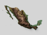 Mexico Exaggerated Relief Map