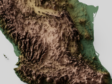 Mexico Exaggerated Relief Map