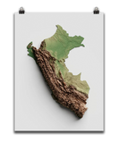 Peru Exaggerated Relief Map