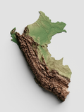 Peru Exaggerated Relief Map