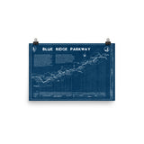 Blue Ridge Parkway 1997 Map Blueprint Style