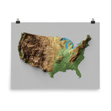 USA Exaggerated Relief Map