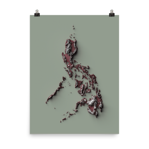 Philippines Exaggerated Relief Map