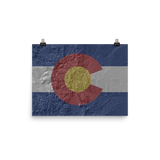 Colorado Hillshade Flag Poster