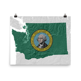 Washington State Flag Relief Map