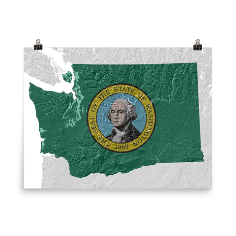 Washington State Flag Relief Map